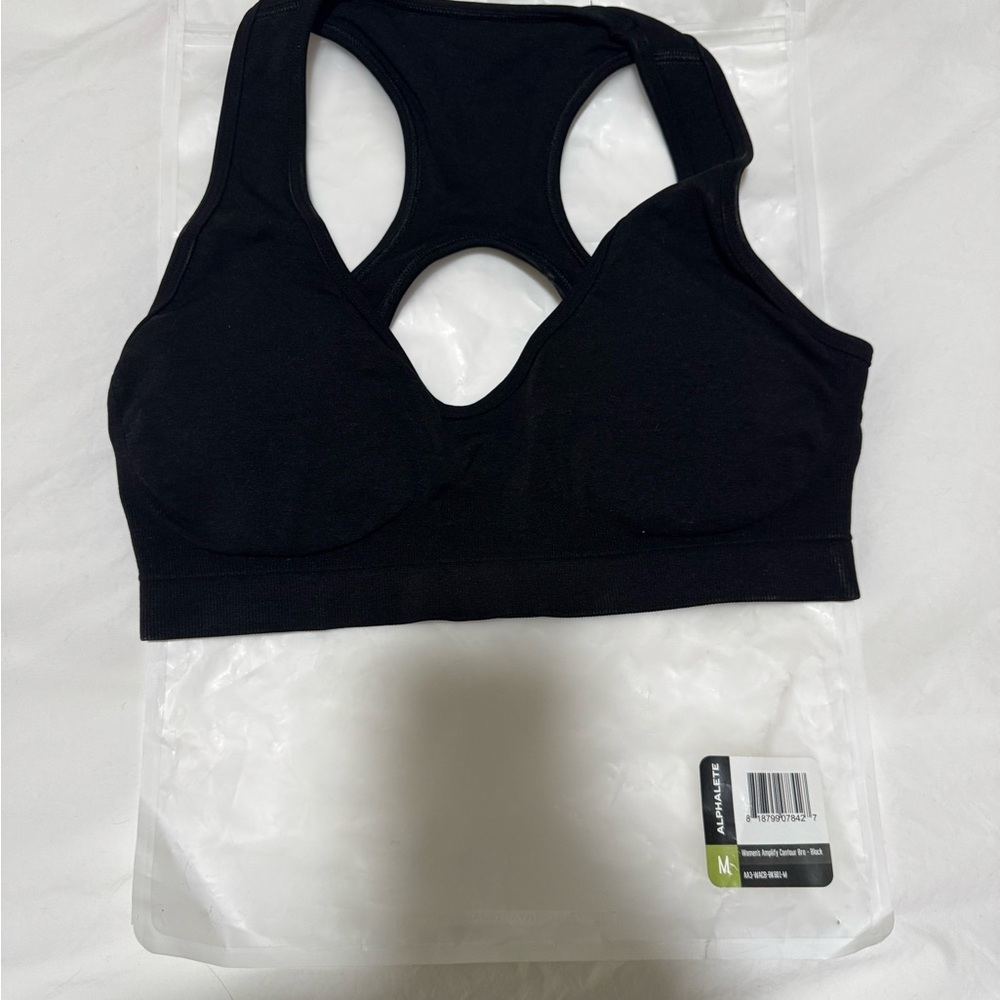 NWT Alphalete Amplify contour Black Sports Bra